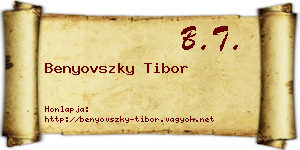 Benyovszky Tibor névjegykártya
